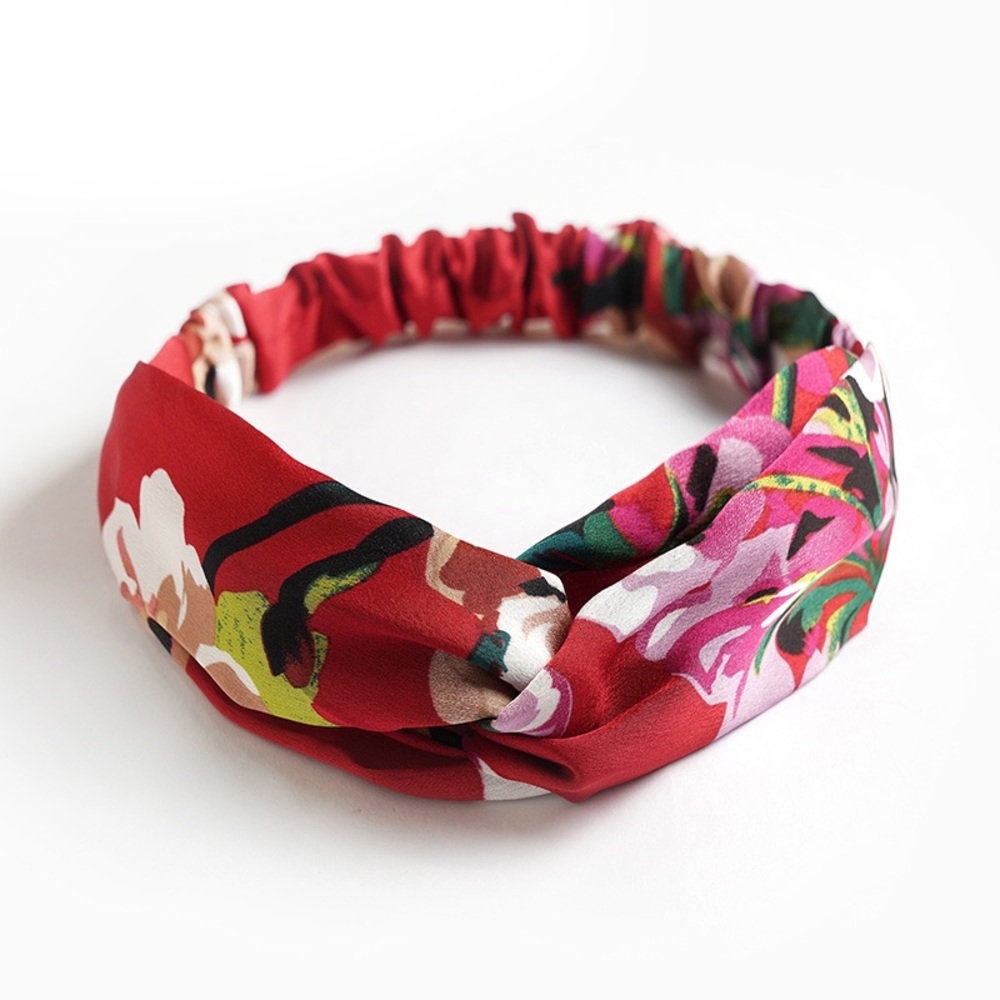 4 FOR $15 Silk satin print flower knot elastic Hair band . Twist Turban - Picture 5 of 9